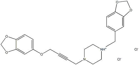 1-(1,3-BENZODIOXOL-5-YLMETHYL)-4-[4-(1,3-BENZODIOXOL-5-YLOXY)-2-BUTYNYL]PIPERAZINIUM DICHLORIDE Struktur