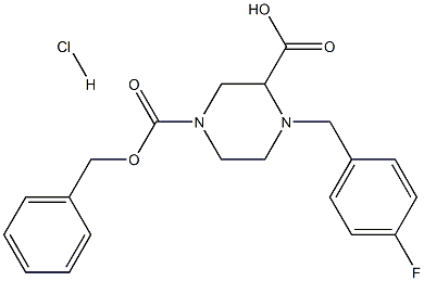 4-(4-FLUORO-BENZYL)-PIPERAZINE-1,3-DICARBOXYLIC ACID 1-BENZYL ESTER HYDROCHLORIDE Struktur