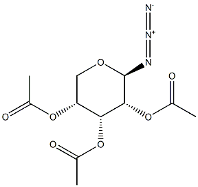 2,3,4-Tri-O-acetyl-b-D-ribopyranosylazide Struktur