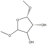 cis-3,4-Dihydroxy-2,5-dimethoxytetrahydrofuran Struktur