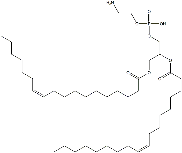 2-aminoethoxy-[2-[(Z)-octadec-9-enoyl]oxy-3-[(Z)-octadec-11-enoyl]oxy-propoxy]phosphinic acid Struktur