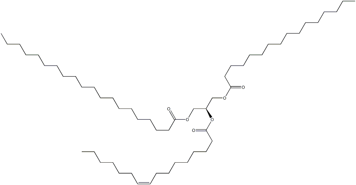 1-hexadecanoyl-2-(9Z-hexadecenoyl)-3-eicosanoyl-sn-glycerol Struktur