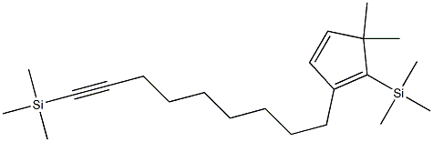 1,3-Cyclopentadiene, 5,5-dimethyl-1-trimethylsilyl-2-[9-(trimethylsily l)-non-8-yn-1-yl]- Struktur