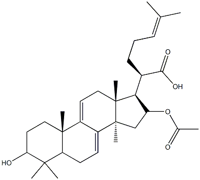 3-hydroxy-16-acetoxylanosta-7,9(11),24-trien-21-oic acid Struktur