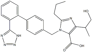 4-(hydroxy-1-methylethyl)-2-propyl-1-((2'-(1H-tetrazol-5-yl)-1,1'-biphenyl-4-yl)methyl)-1H-imidazole-5-carboxylic acid Struktur