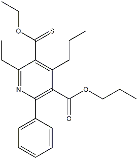 2,3-diethyl-4,5-dipropyl-6-phenylpyridine-3-thiocarboxylate-5-carboxylate Struktur