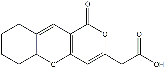 1H,7H-5a,6,8,9-tetrahydro-1-oxopyrano(4,3-b)(1)benzopyran-3-acetic acid Struktur