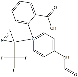 4-((4-(3-(trifluoromethyl)-3H-diazirin-3-yl)phenyl)carboxamido)benzoic acid Struktur