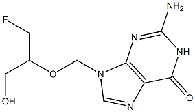 9-((3-fluoro-1-hydroxy-2-propoxy)methyl)guanine Struktur