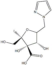 4-iodo-1-ribofuranosyl-3-carboxymethyl pyrazole Struktur