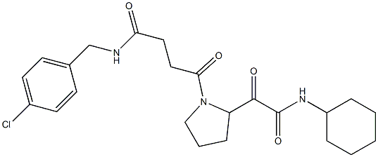 N-(4-chlorobenzyl)-4-(2-(2-cyclohexylamino-1,2-dioxoethyl)pyrrolidin-1-yl)-4-oxobutanamide Struktur