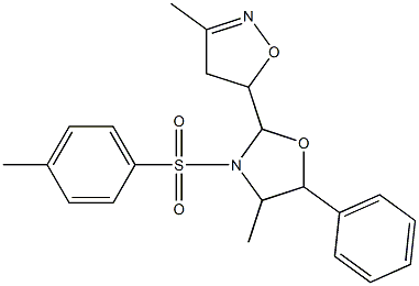 4-methyl-2-(3-methyl-4,5-dihydroisoxazol-5-yl)-5-phenyl-3-(toluene-4-sulfonyl)oxazolidine Struktur