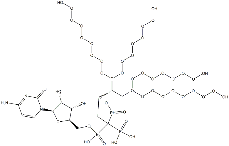 cytidine S-3,4-dioctadecoxybutylphosphinato(methylene phosphonate) Struktur