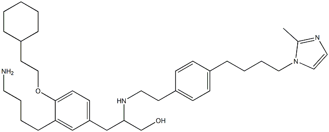 N-(1-((3-(aminobutyl)-4-(cyclohexylethoxy)phenyl)methyl)-2-hydroxyethyl)-4-((2-methyl-1H-imidazol-1-yl)butyl)benzeneethanamine Struktur