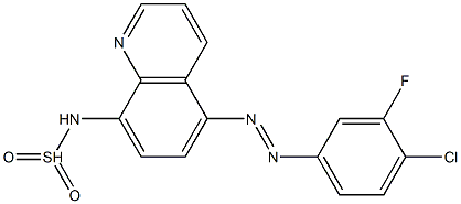 5-(3-fluoro-4-chlorophenylazo)-8-sulfonamidoquinoline Struktur