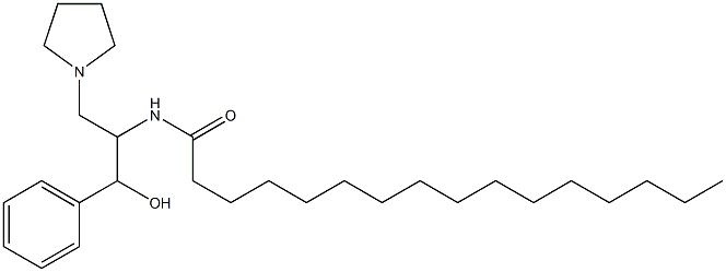 1-phenyl-2-hexadecanoylamino-3-pyrrolidino-1-propanol Struktur