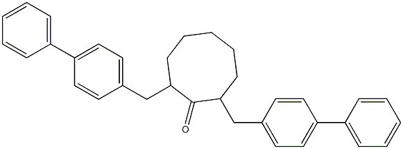 2,8-BIS(4-PHENYLBENZYL)CYCLOOCTANONE Struktur