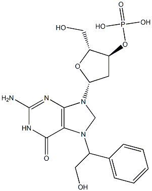 7-(2-HYDROXY-1-PHENYLETHYL)-2'-DEOXYGUANOSINE-3'-MONOPHOSPHATE Struktur