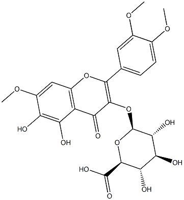 5,6-DIHYDROXY-7,3',4'-TRIMETHOXYFLAVONOL3-BETA-GLUCURONIDE Struktur