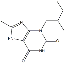 8-METHYL-3-(2-METHYLBUTYL)XANTHINE Struktur