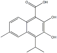 2,3-dihydroxy-6-methyl-4-propan-2-yl-naphthalene-1-carboxylic acid Struktur