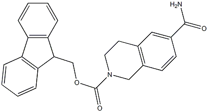 6-Carbamoyl-3,4-dihydro-1H-isoquinoline-2-carboxylic acid 9H-fluoren-9-ylmethyl ester Struktur