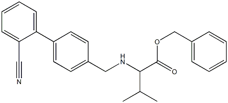 2-[(2'-Cyano-biphnyl-4-ylmethyl)-amino]-3-methyl-butyric
acid benzyl ester Struktur