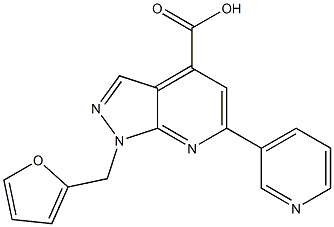 1-(2-FURYLMETHYL)-6-PYRIDIN-3-YL-1H-PYRAZOLO[3,4-B]PYRIDINE-4-CARBOXYLIC ACID Struktur