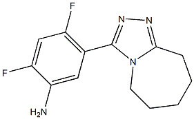 2,4-DIFLUORO-5-(6,7,8,9-TETRAHYDRO-5H-[1,2,4]TRIAZOLO[4,3-A]AZEPIN-3-YL)ANILINE Struktur