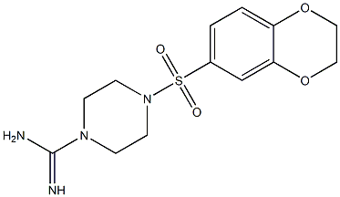 4-(2,3-DIHYDRO-BENZO[1,4]DIOXINE-6-SULFONYL)-PEIPERAZINE-1-CARBOXAMIDINE Struktur