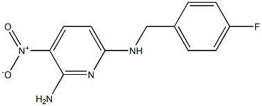 2-AMINO-3-NITRO-6(P-FLUOROBENZYLAMINO)PYRIDINE Struktur