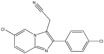 6-CHLORO-2-(4-CHLOROPHENYL)IMIDAZO[1,2-A]PYRIDINE-3-ACETONITRILE Struktur