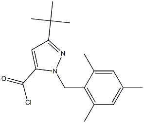 3-(TERT-BUTYL)-1-(2,4,6-TRIMETHYLBENZYL)PYRAZOLE-5-CARBONYL CHLORIDE Struktur