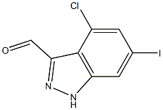 4-CHLORO-6-IODOINDAZOLE-3-CARBOXYALDEHYDE Struktur