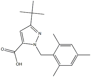 3-(TERT-BUTYL)-1-(2,4,6-TRIMETHYLBENZYL)PYRAZOLE-5-CARBOXYLIC ACID Struktur