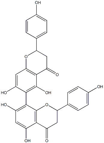 8-[5,7-dihydroxy-2-(4-hydroxyphenyl)-4-oxo-chroman-6-yl]-5,7-dihydroxy-2-(4-hydroxyphenyl)chroman-4-one Struktur