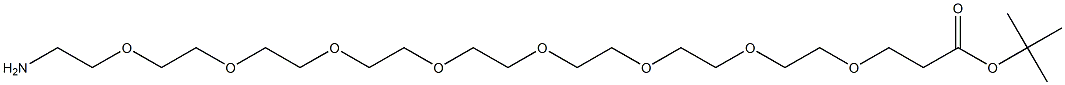 1-Amino-3,6,9,12,15,18,21,24-octaoxaheptacosan-27-oic acid t-butyl ester Struktur