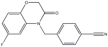 4-((6-fluoro-2,3-dihydro-3-oxobenzo[b][1,4]oxazin-4-yl)methyl)benzonitrile Struktur