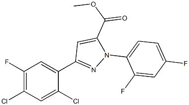 methyl 3-(2,4-dichloro-5-fluorophenyl)-1-(2,4-difluorophenyl)-1H-pyrazole-5-carboxylate Struktur