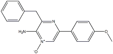 2-Amino-3-benzyl-5-(4'-methoxyphenyl)-pyrazine-1-oxide Struktur