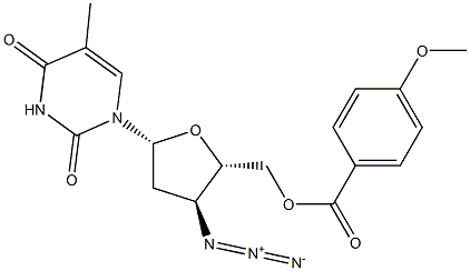 5'-O-Anisoyl-3'-azido-3'-deoxythymidine Struktur