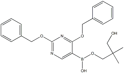 2,4-Bis(benzyloxy)pyrimidine-5-boronic acid neopentyl glycol ester Struktur