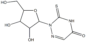 2-[3,4-dihydroxy-5-(hydroxymethyl)tetrahydrofuran-2-yl]-3-thioxo-2,3,4,5-tetrahydro-1,2,4-triazin-5-one Struktur