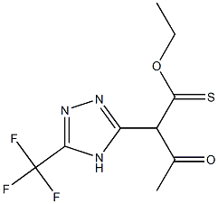 Ethyl 3-oxo-2-[5-(trifluoromethyl)-4H-1,2,4-triazol-3-yl]thiobutanoate Struktur