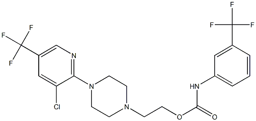 2-{4-[3-chloro-5-(trifluoromethyl)-2-pyridinyl]piperazino}ethyl N-[3-(trifluoromethyl)phenyl]carbamate Struktur