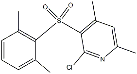 2-chloro-3-[(2,6-dimethylphenyl)sulfonyl]-4,6-dimethylpyridine Struktur