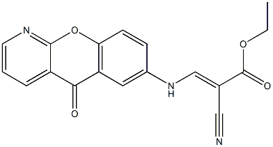 ethyl 2-cyano-3-[(5-oxo-5H-chromeno[2,3-b]pyridin-7-yl)amino]acrylate Struktur