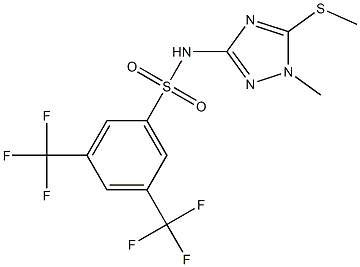 N1-[1-methyl-5-(methylthio)-1H-1,2,4-triazol-3-yl]-3,5-di(trifluoromethyl)benzene-1-sulfonamide Struktur