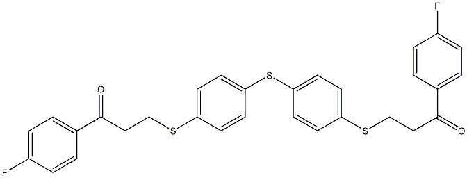 1-(4-fluorophenyl)-3-({4-[(4-{[3-(4-fluorophenyl)-3-oxopropyl]sulfanyl}phenyl)sulfanyl]phenyl}sulfanyl)-1-propanone Struktur