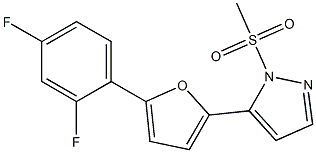 5-[5-(2,4-difluorophenyl)-2-furyl]-1-(methylsulfonyl)-1H-pyrazole Struktur